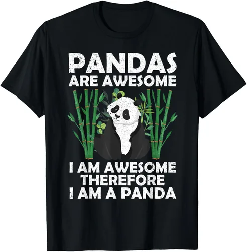 Divertido diseño de panda para hombres, mujeres, niños y niñas, camiseta amante de oso panda, Negro, S