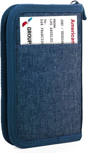 Miniatura 9 de Cartera de pasaporte para la familia con RFID, organizador de documentos de viaje, impermeable para mujeres, billetera de pasaporte portátil