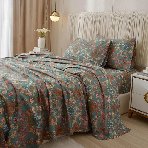 Miniatura 13 de HighBuy Juego de sábanas de tamaño individual - Sábanas frescas y transpirables de color rosa con estampado floral, juego de 3 sábanas - Sábanas
