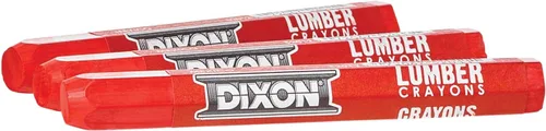 Miniatura 2 de Dixon Crayones industriales para marcado de madera, hexagonal de 4.5 x 1/2 pulgadas, rojo suave, paquete de 12 (52012)