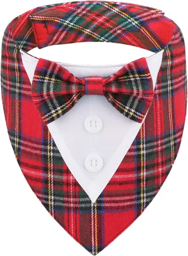 Miniatura 5 de ADOGGYGO Bandana de esmoquin para perro de cumpleaños, collar azul con corbatín, disfraz formal ajustable de cumpleaños para perros extra pequeños
