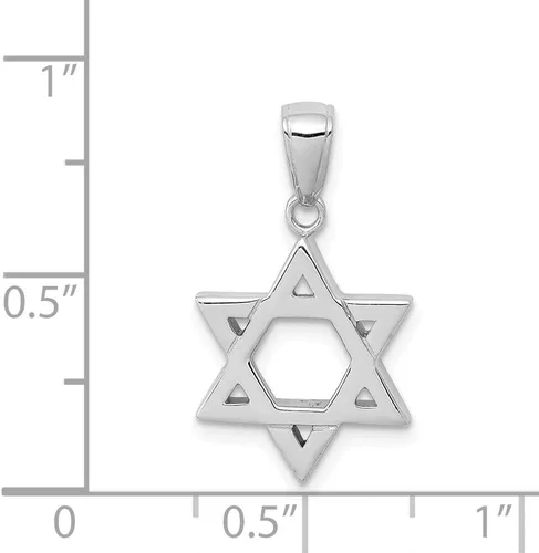 Miniatura 2 de Colgante de oro blanco de 14 k con estrella de David (1.024in x 0.551in)