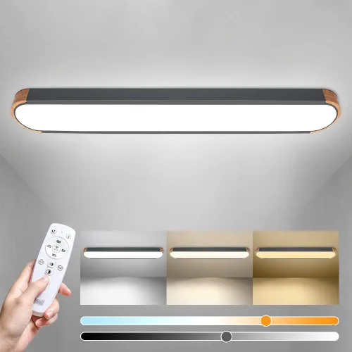 Miniatura 11 de EDISLIVE Lámpara de Techo Regulable de 19 pulgadas Moderna Minimalista LED de Forma Redonda de Madera, Metal y Acrílico, Lámpara de Techo de Montaje