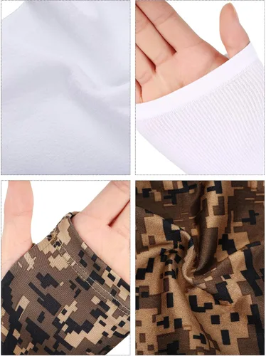 Miniatura 4 de SATINIOR 10 pares de mangas de brazo con protección solar UV mangas de camuflaje refrescante antideslizante tatuaje cubierta manga con agujeros