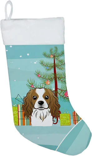Miniatura 58 de Caroline's Treasures BB1590CS Árbol de Navidad y Alaskan Malamute Calcetines de Navidad para colgar en la chimenea, decoración de fiesta de Navidad
