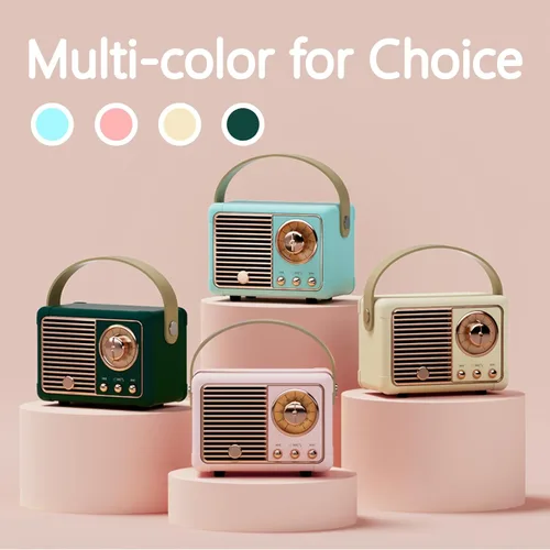Miniatura 9 de Altavoz Retro Ideas de Regalo de Cumpleaños para Mujer Altavoz Inalámbrico Portátil Regalos para Mujeres, Niñas, Amigas Estilo Retro Pequeño