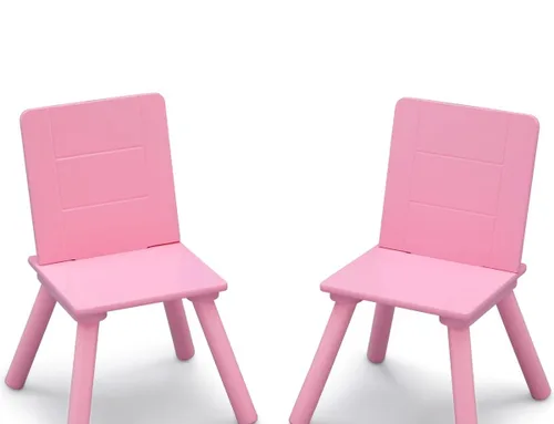 Miniatura 6 de Delta Children Juego de mesa y silla para niños con almacenamiento (2 sillas incluidas), blanco/rosa