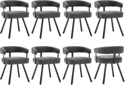 Miniatura 21 de Shunzhi Juego de 2 sillas de comedor modernas de cuero verde tapizadas, cómodas sillas de cocina, sillas auxiliares sin brazos con respaldo abierto