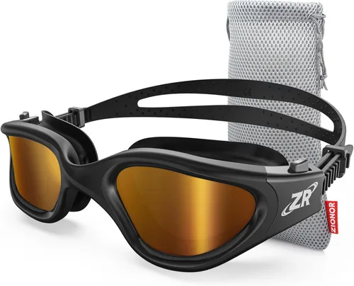 Miniatura 33 de ZIONOR G1 - Gafas de natación polarizadas unisex para mujeres adultas, antiniebla, 100% anti UV, gafas de buceo A0 (polarizado + espejo dorado)