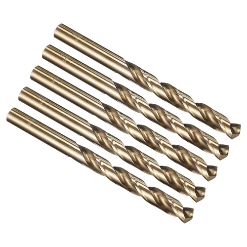 Miniatura 160 de PATIKIL Broca Jobber de 0.039 in, vástago recto M35 cobalto 5% acero de alta velocidad 135° acabado dorado para metal duro de acero inoxidable - 2