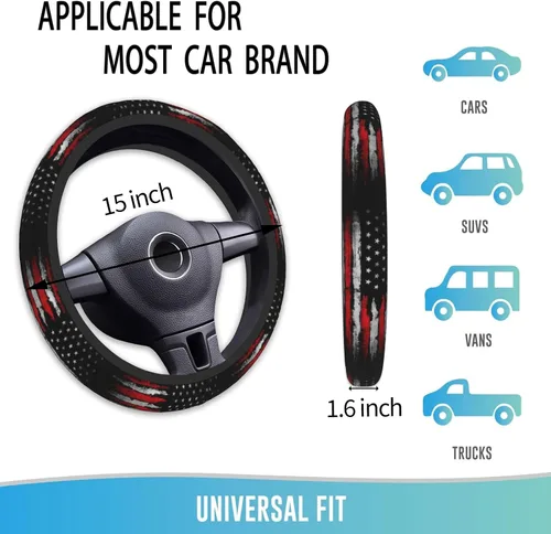 Miniatura 4 de Funda para Volante Accesorios para Automóvil Antideslizante Transpirable Universal 15 Pulgadas Neopreno Decoración Interior del Auto para Hombres