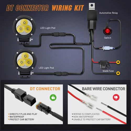 Miniatura 6 de Nilight Focos LED Redondos de 3 Pulgadas para Motocicleta, 2 Unidades, Focos LED Antiniebla Puntuales de 1550LM con EMC Integrado, Luz Auxiliar