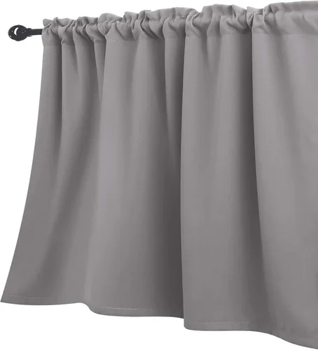 Miniatura 9 de KOUFALL Cenefa beige para ventanas de 16 pulgadas de largo, cortinas cortas para filtrar la luz sobre el fregadero