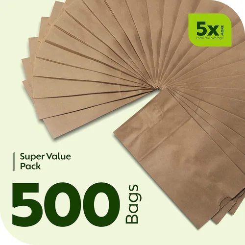 Miniatura 4 de Culinware Bolsas de papel kraft – Bolsas marrones duraderas para aperitivos, almuerzo, sándwich, pasteles, palomitas de maíz, comestibles