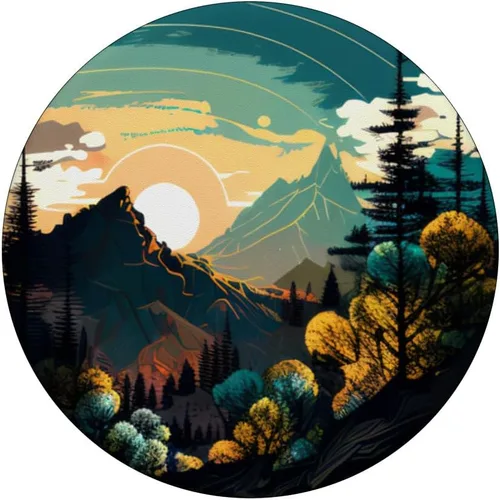 Miniatura 3 de Mountain Wilderness - Árbol de puesta de sol, bosque terroso, floral, PopSockets MagSafe PopGrip para iPhone