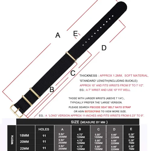 Miniatura 4 de PBCODE - Correas de reloj de repuesto para hombre y mujer 0709in 0787in 0866in