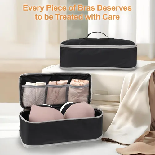 Miniatura 6 de Cambond Travel Underwear Organizer Bag - 4-in-1 Double Layer Lightweight Bra Organizer, Portable Expandable Compression Packing Cubes Travel Packing