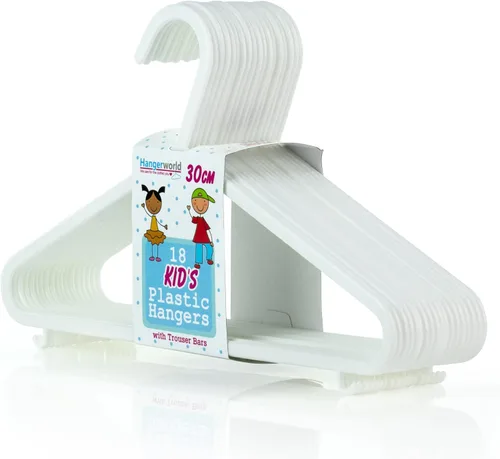 Miniatura 7 de HANGERWORLD 18 rosa 11.4 pulgadas niños bebé bebé niño pequeño plástico pantalones barra ropa ropa perchas