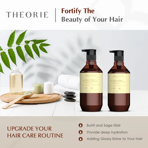 Miniatura 4 de Theorie Acondicionador brillante Monoi and Buriti - Hidrata y brilla - Adecuado para cabello grueso y seco - Protege el color y el cabello tratado