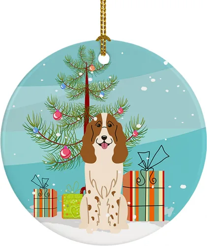 Miniatura 79 de Caroline's Treasures Adorno de cerámica para árbol de Navidad, Laika Spitz de Siberia Occidental, decoración colgante para árbol de Navidad
