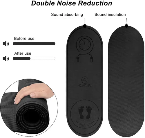 Miniatura 7 de Tapete para Saltar la Cuerda 71"/63"x24" Más Grande Antideslizante Interior Exterior Tapete de Ejercicio Fitness, Alta Densidad Entrenamiento
