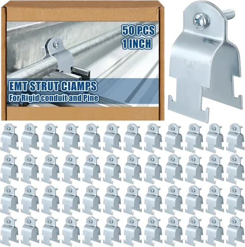 Miniatura 11 de Landhoow Emt Pipe - Abrazaderas universales de puntal para canal, accesorio de conducto electro galvanizado con perno y tuerca, herramienta