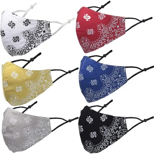 Miniatura 5 de Bandana de la cubierta de la cara, máscara de tela de algodón suave media cara protectora, pasamontañas de cachemira unisex de moda, talla única