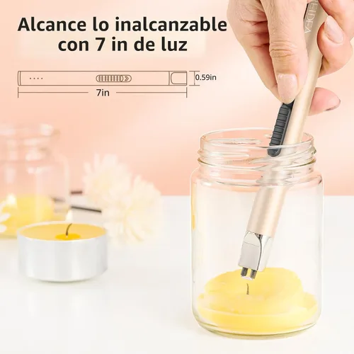 Miniatura 2 de REIDEA Encendedor de vela electrónico de arco resistente al viento, recargable por USB, sin llama, con botón de seguridad para el hogar, S4