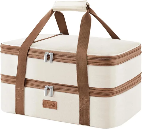 Miniatura 14 de Lifewit - Porta ollas aislada para alimentos calientes o fríos, olla con tapa y estuche de transporte, soporte para lasaña para fiestas de comida