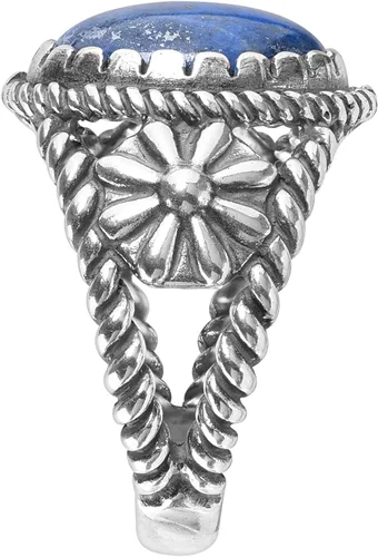 Miniatura 4 de American West Jewelry Anillo de plata de ley para mujeres y hombres, elección de piedras preciosas de inspiración nativa, tallas 5 a 13
