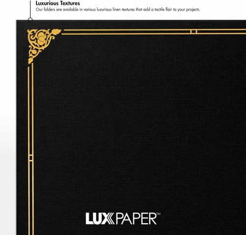 Miniatura 5 de LUXPaper Porta certificados de 9.5 x 12 pulgadas, lino azul náutico, borde de lámina dorada en relieve, cubierta de 100 libras, 25
