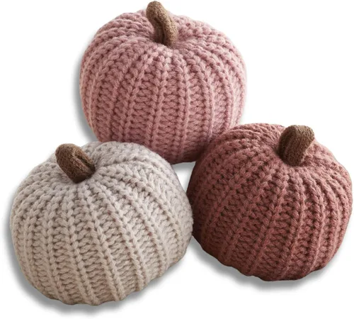 Miniatura 23 de Your Heart's Content Juego de 5 mini calabazas de punto, regalo pensativo, favorito de otoño, rellenos de cuencos de otoño, decoración de bandeja