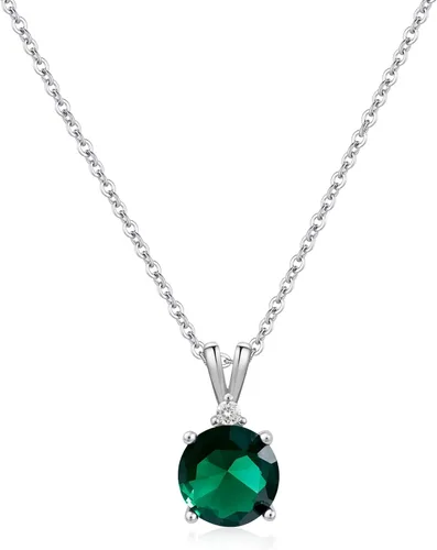 Miniatura 26 de 8mm Round Cubic Zirconia Sterling Silver Necklace Dainty Necklace Birthstone Jewelry Pendant Necklaces for Women