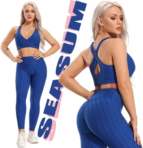 Miniatura 69 de SEASUM - Pantalones de yoga de cintura alta para mujer, con control de abdomen y realce de glúteos, leggings favorecedores para entrenar y correr