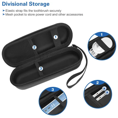Miniatura 8 de ProCase Paquete de 2 bolsas de aseo de viaje con cepillo de dientes eléctrico, estuche de viaje duro