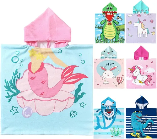 Miniatura 37 de NovForth Toalla de Playa para Niños y Niñas, Envoltorio de Toalla de Baño con Capucha de Cocodrilo, Toalla de Piscina para Niños Pequeños con Capucha