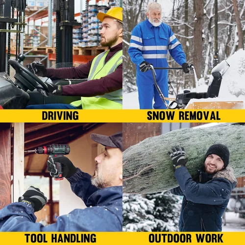 Miniatura 29 de HANDLANDY Guantes de trabajo aislados, guantes térmicos de invierno impermeables para hombres y mujeres