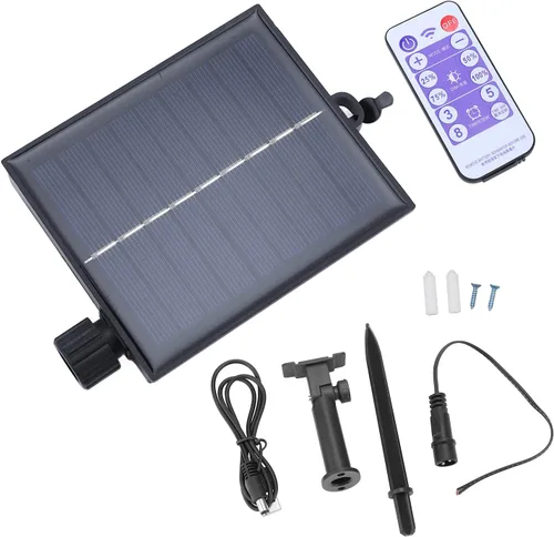 Diydeg Panel solar de repuesto, caja de control de luz solar ajustable impermeable automática con control remoto, placa de circuito de cadena de