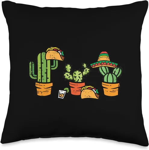 Mexican Decor Mexico Men Women Kids Gifts Mexico - Cojín para el Día de la Independencia de México, Cactus, Cinco de Mayo, 16 x 16 pulgadas,