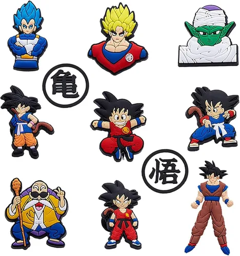 Dijes de anime para zapatos con personajes de manga para decoración de zapatos con agujeros para anime, sandalias de bricolaje, decoración de