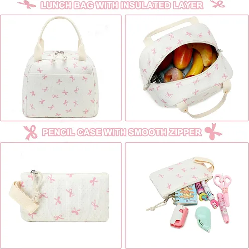 Miniatura 3 de BTOOP Mochila escolar para niñas y niños, con bolsa de almuerzo aislada y bolsa para lápices