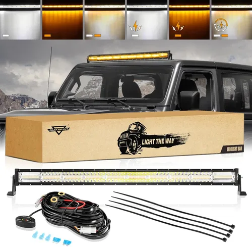 Miniatura 15 de Auxbeam Barra de luz LED de 3 pulgadas, 72 W, color ámbar/blanco, luces de conducción todoterreno para camión, SUV, barco, 4x4, Jeep Wrangler