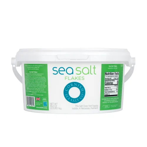 Miniatura 14 de Sal marina mineral en copos de Cornish Para cocinar y hidratación Cosechada a mano en aguas celtas Bote resellable de 5.3 oz (Envase de 1)