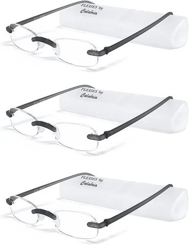 Miniatura 10 de Calabria 714 Anteojos de lectura sin montura con lentes transparentes, color carbón, lentes de lectura para hombres y mujeres, lectores
