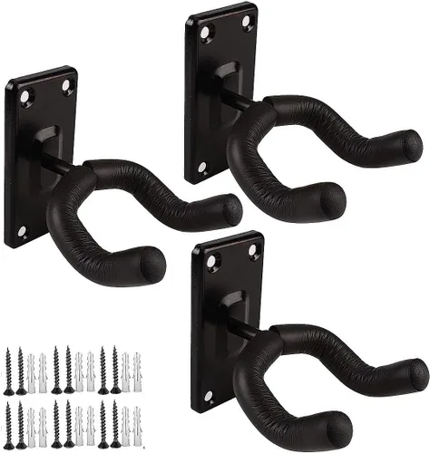 Miniatura 10 de Soporte de pared para guitarra, gancho de soporte de metal negro para guitarras