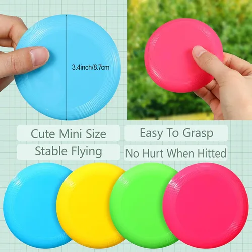 Miniatura 2 de Hiboom Discos voladores para niños de 3.4 pulgadas, mini discos voladores a granel de juguete para mascotas al aire libre, perros, patio, césped