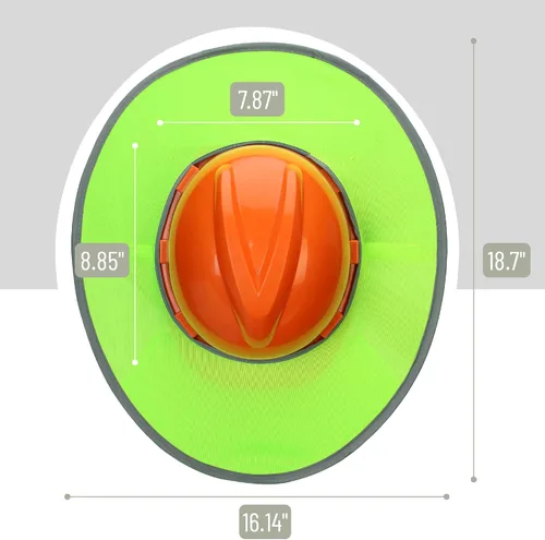 Miniatura 2 de Casco Industrial UNCO con Protector Solar, Verde, Visera Completa y Estándar de Malla, Alta Visibilidad Reflectante, Accesorio para Casco Duro