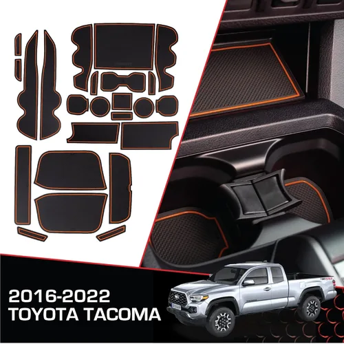 Miniatura 21 de CupHolderHero Compatible con accesorios Toyota Tundra 2014-2021 - Insertos de portavasos antideslizantes antipolvo, tapetes para consola central