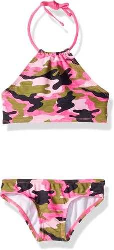 Miniatura 16 de Kanu Surf Mahina bikini halter de 2 piezas para niñas, traje de baño para playa mahina azul