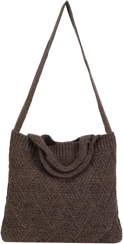 Miniatura 6 de ENBEI Bolsos de mano estéticos Bolsos de hombro Bolsos de mano de ganchillo Bolsos grandes Bolso de compras de hombro bolso grande bolso lindo Rayas